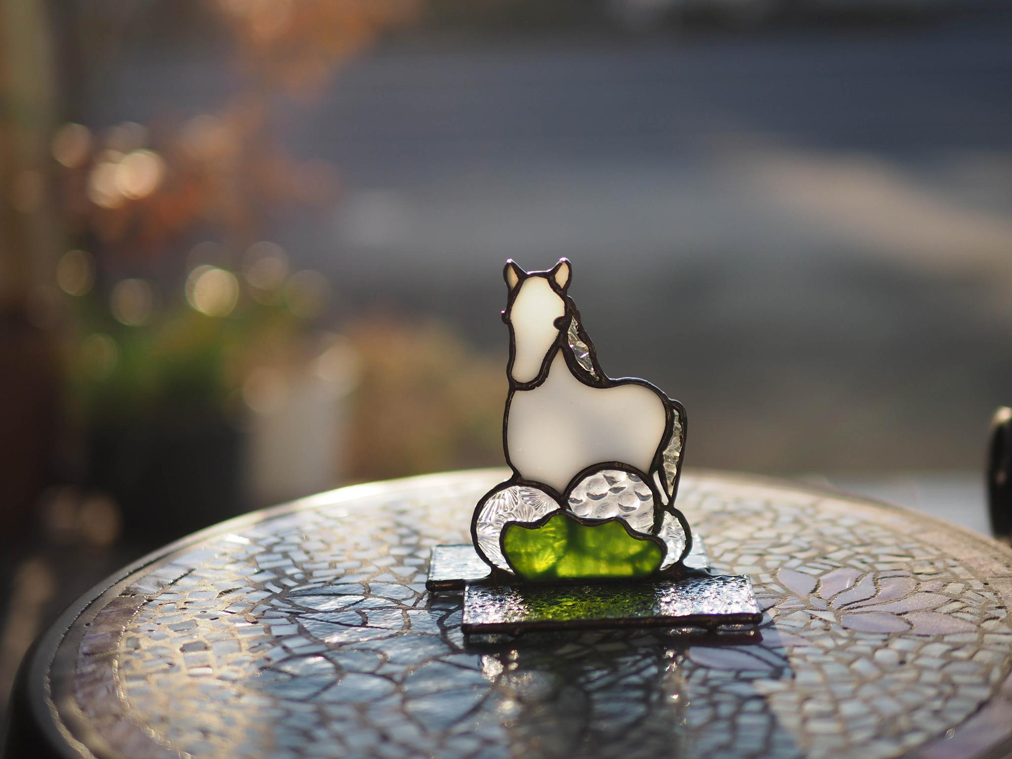 干支シリーズ「午」ステンドグラス、馬、置物、ガラス、午年1枚目の画像